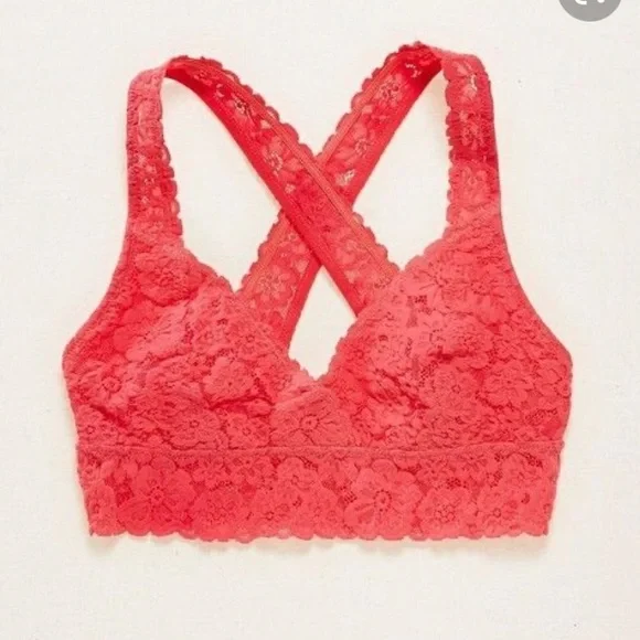 Pink aerie cross-back bralette